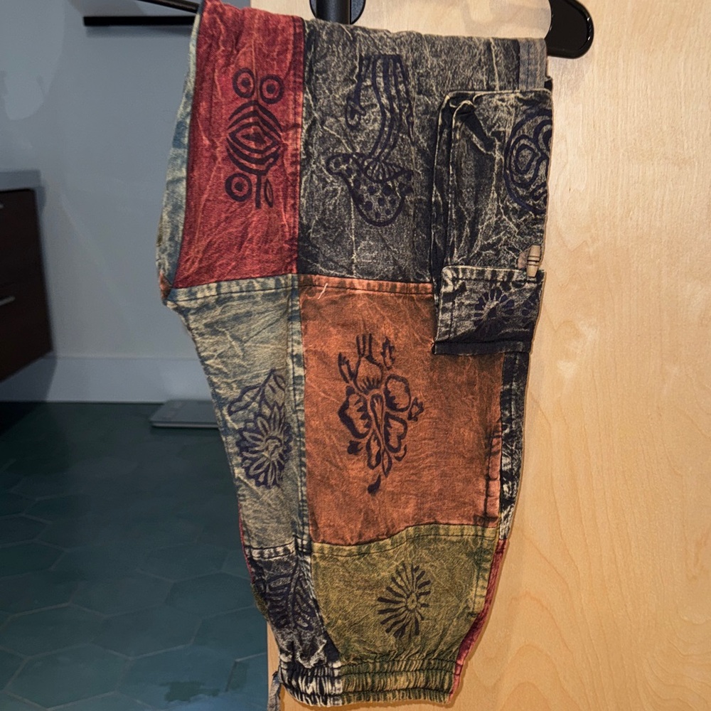 Multicolor Patchwork Pants. Never Worn - image 1